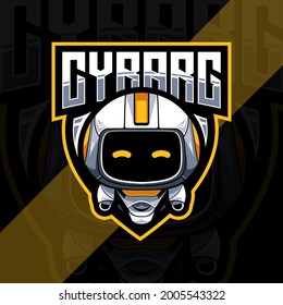 Cyborg Mascot Logo Esports Template Design