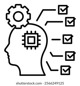 Cyborg Mind Icon Element For Design