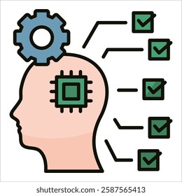 Cyborg Mind Icon Element For Design