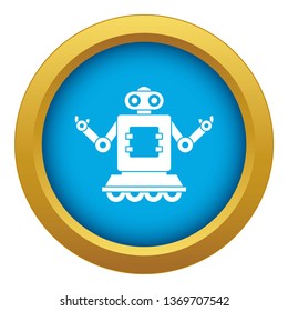 Cyborg on wheels icon blue vector isolated on white background for any design