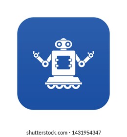 Cyborg on wheels icon digital blue for any design isolated on white vector illustration
