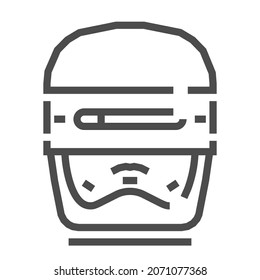 Cyborg related, pixel perfect, editable stroke, up scalable square line vector icon.