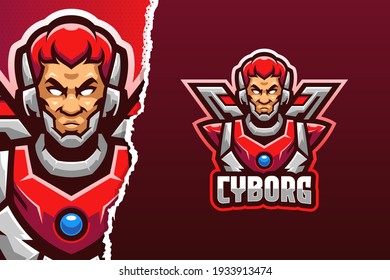 Cyborg Robot E-sport Game Logo Template