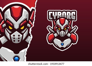 Cyborg Robot E-sport Game Logo Template