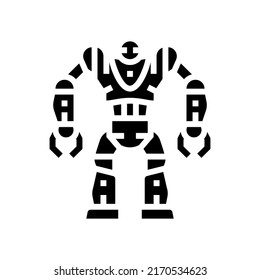 cyborg robot glyph icon vector. cyborg robot sign. isolated contour symbol black illustration
