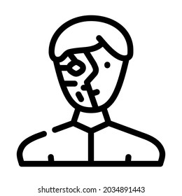 cyborg robot line icon vector. cyborg robot sign. isolated contour symbol black illustration