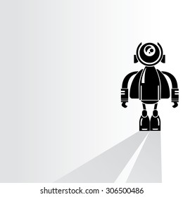 cyborg, robot on white background, vector
