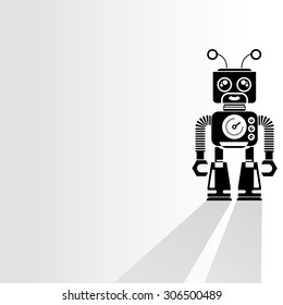 cyborg, robot on white background, vector