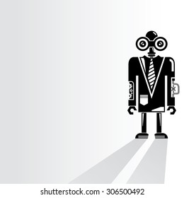 cyborg, robot on white background, vector