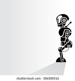 cyborg, robot on white background, vector
