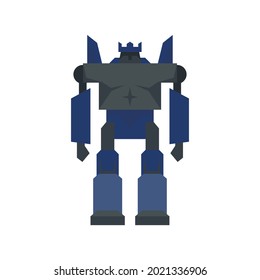 Cyborg robot transformer icon. Flat illustration of cyborg robot transformer vector icon isolated on white background