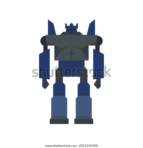 Cyborg robot transformer icon. Flat\
illustration of cyborg robot transformer vector icon isolated on\
white background