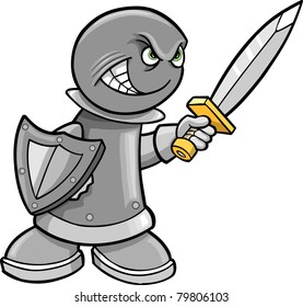 Ilustración del vector Cyborg Robotic Warrior Chess Rook