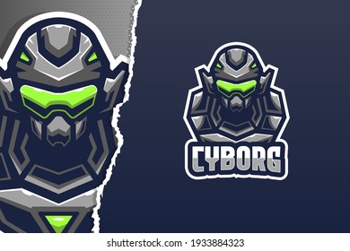 Cyborg Soldier E-sport Game Logo Template