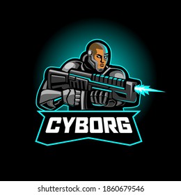 cyborg soldier mascot logo team