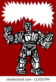 cyborg with text space