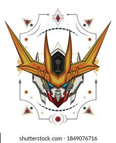 cyborg vector illustration. design template for t shirt, clothing, apparel.