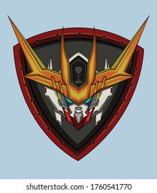 logotipo del vector ciborg. cabeza de la ilustración de ROBOTIC.