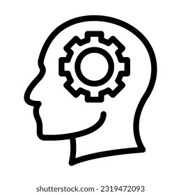 Cyborg Vector Thick Line Icon For Personal And Commercial Use.
