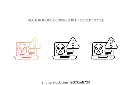 Cybre Attack icon design with white background stock illustration