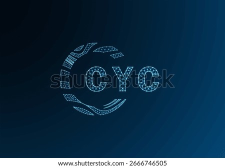 CYC low poly letter logo vector design. CYC lower poly logo design. CYC unique low poly logo design.