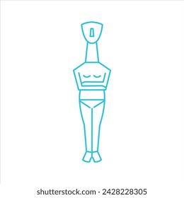 Cycladic art, statue, From blue icon set