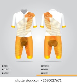 Ciclismo Traje de carreras de diseño naranja
