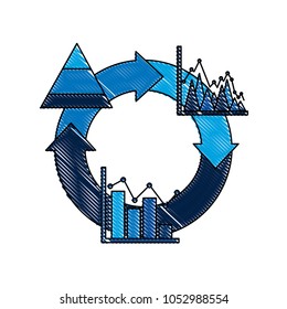 cycle arrow diagram bar graph business theme