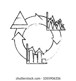 cycle arrow diagram bar graph business theme