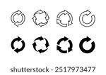 Cycle arrow symbol. Circular arrow symbol for loop process infographic. Refresh symbol.