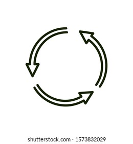 cycle arrows environment ecology line and fill vector illustration