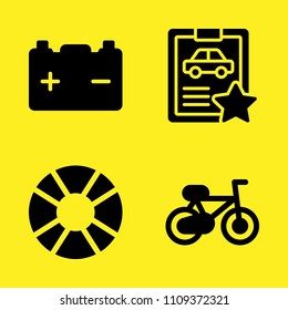 cycle, battery, float and car repair vector icon set. Sample icons set for web and graphic design