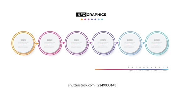 Cycle Business design arrow template Timeline business planning process with options, steps. Vector illustration. use for presentation and web design organization with Pastel colors