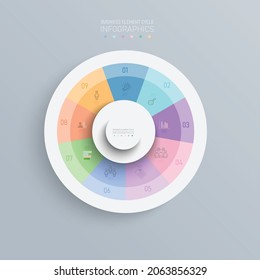 Cycle Business infographics Partition color gradient chart origami paper color info-graphic template for diagram presentation chart and business concept with element options