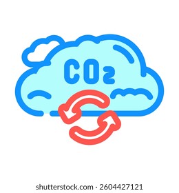cycle carbon color icon vector. cycle carbon sign. isolated symbol illustration