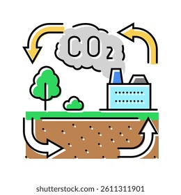 cycle carbon color icon vector. cycle carbon sign. isolated symbol illustration