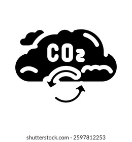 cycle carbon glyph icon vector. cycle carbon sign. isolated symbol illustration