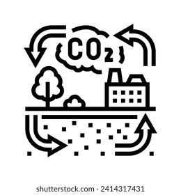 cycle carbon line icon vector. cycle carbon sign. isolated contour symbol black illustration