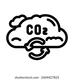 cycle carbon line icon vector. cycle carbon sign. isolated contour symbol black illustration