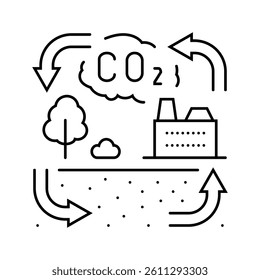 cycle carbon line icon vector. cycle carbon sign. isolated contour symbol black illustration