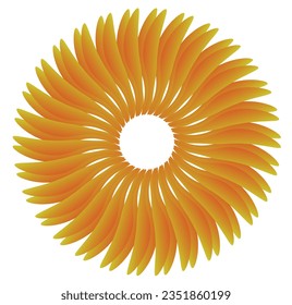 cycle circle solar flower yellow orange repeat turn spiral abstraction petals