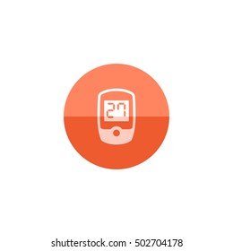 Cycle computer icon in flat color circle style. Tool monitoring speed rate 