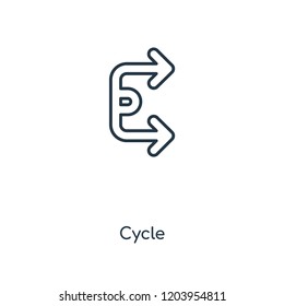 Cycle concept line icon. Linear Cycle concept outline symbol design. This simple element illustration can be used for web and mobile UI/UX.