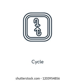 Cycle concept line icon. Linear Cycle concept outline symbol design. This simple element illustration can be used for web and mobile UI/UX.