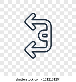 Cycle concept vector linear icon isolated on transparent background, Cycle concept transparency concept in outline style