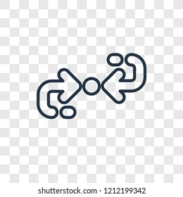 Cycle concept vector linear icon isolated on transparent background, Cycle concept transparency concept in outline style