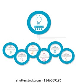 Cycle creative modern timeline infographic template element for workflow,process,presentation with modern bulb circle concept design vector
