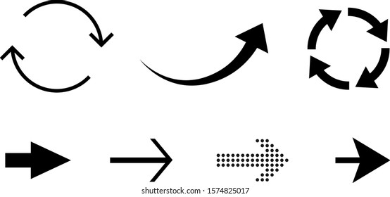 Cycle and curve arrow icon collection