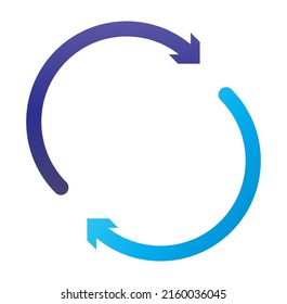 cycle, cyclical circular arrows, pointers. concentric, radial cursor element