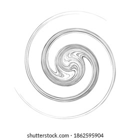 Cycle design element with contort, spin effect. Abstract swerve circlet spiral